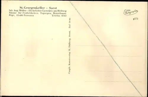 Ak Soest in Westfalen, St. Georgenkeller