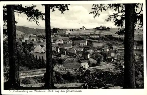 Ak Sankt Andreasberg Braunlage im Oberharz, Blick auf den Glockenturm