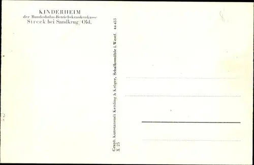 Ak Streek Sandkrug Hatten in Oldenburg, Kinderheim