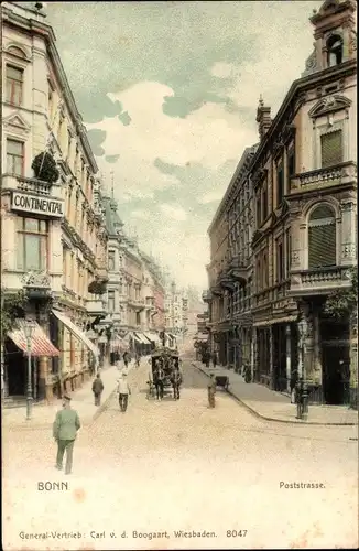 Ak Bonn am Rhein, Poststraße, Continental