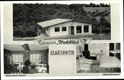 Ak Elkenroth im Westerwald Pension, Waldblick, Aufenthaltsraum, Schlafzimmer