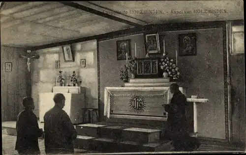 Ak Holzminden an der Weser, Belgische Kriegsgefangene, Kapelle