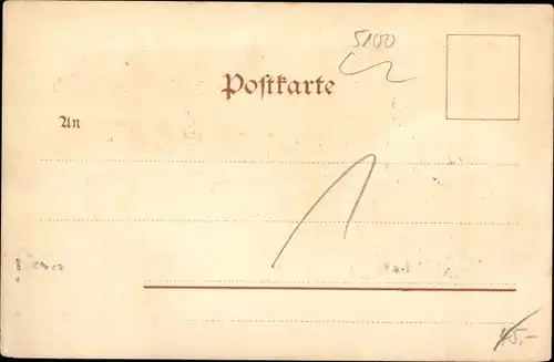 Litho Aachen in Nordrhein Westfalen, Rathaus, Gesamtansicht