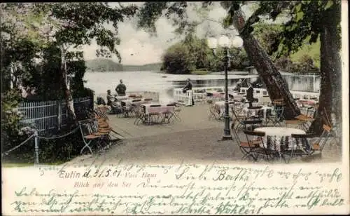 Ak Eutin in Ostholstein, Voss Haus mit Blick auf den See