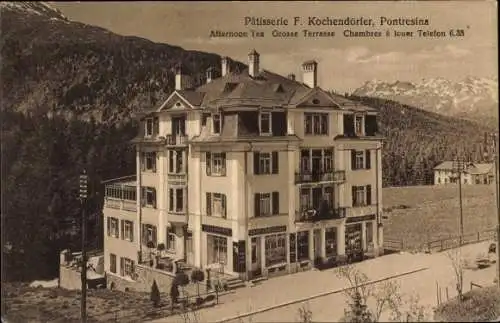 Ak Pontresina Kanton Graubünden Schweiz, Patisserie