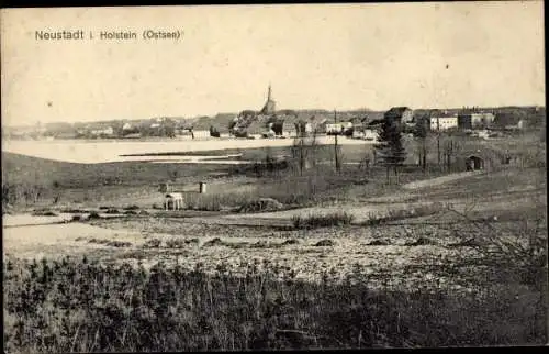 Ak Neustadt in Holstein, Fernblick zum Ort