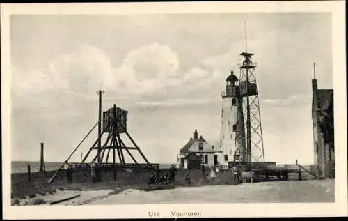 Ak Urk Flevoland Niederlande, Vuurtoren, Leuchtturm