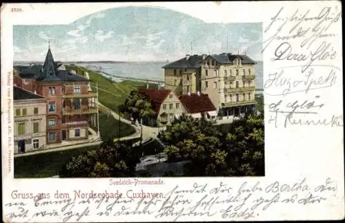 Ak Nordseebad Cuxhaven, Seedeich Promenade