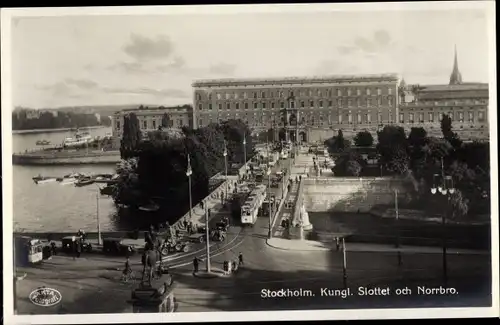Ak Stockholm Schweden, Kungl. Slottet och Norrbro