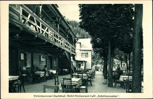 Ak Březová Pirkenhammer Region Karlsbad, Hotel Restaurant Schützenmühle