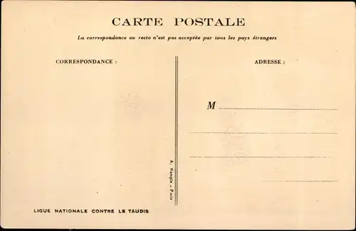 Künstler Ak Poulbot, Ligue Nationale contre le Taudis, Pourqoui que tu viens pas a l'ecole