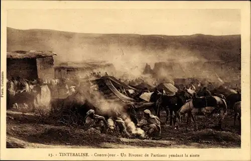 Ak Marokko, Tinteraline, Un Bivouac de Partisans pendant la sieste