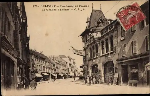 Ak Belfort Beffert Beffort Territoire de Belfort, Faubourg de France, La Grande Taverne