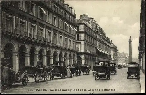 Ak Paris I., La Rue Castiglione, la Colonne Vendome