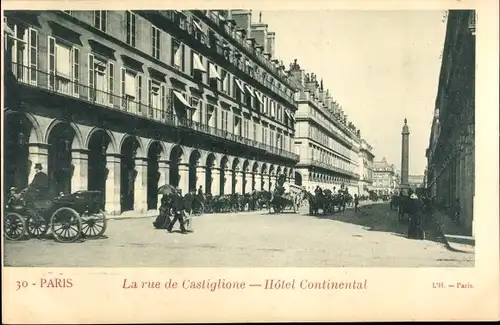 Ak Paris I, Rue de Castiglione, Hotel Continental