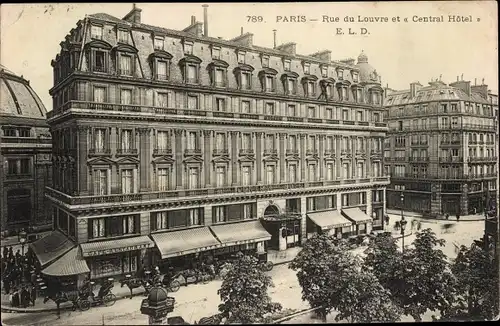 Ak Paris I, Rue du Louvre, Central Hotel