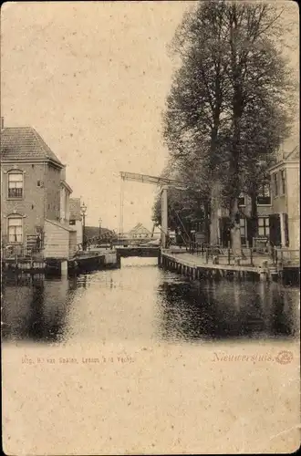 Ak Nieuwersluis Stichtse Vecht Utrecht, Brücke, Wasserpartie