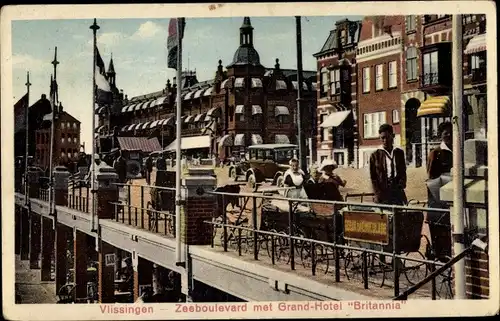 Ak Vlissingen Zeeland Niederlande, Zeeboulevard met Grand Hotel Britannia