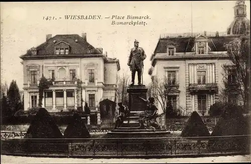 Ak Wiesbaden in Hessen, Bismarckplatz