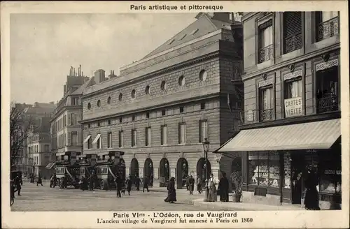 Ak Paris VI, l'Odéon, rue de Vaugirard, Busse