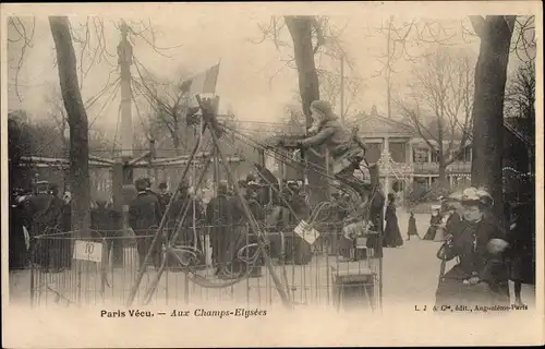 Ak Paris VIII, Paris Vecu, Aux Champs-Elysees, Spielplatz, Schaukel