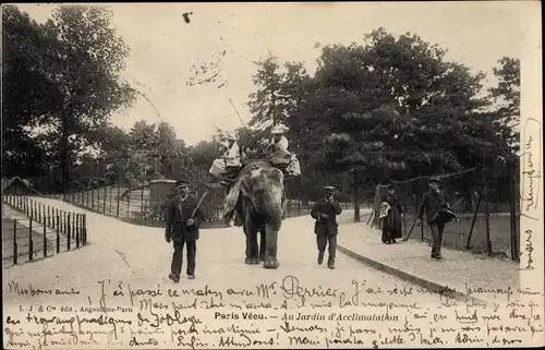 Ak Paris XII., Paris Vecu, Au Jardin d'Acclimatation