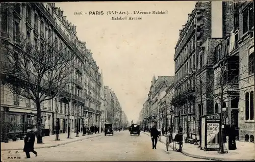 Ak Paris XVI Passy, Avenue Malakoff, Straßenpartie