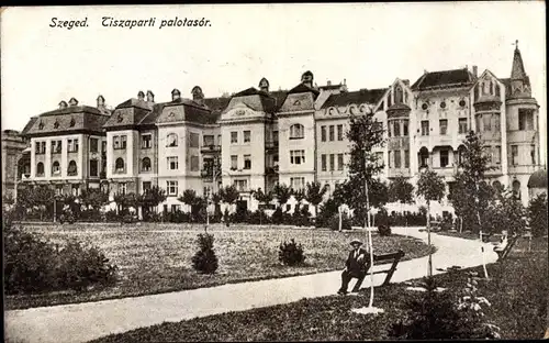 Ak Szeged Segedin Ungarn, Tiszaparti palotasor