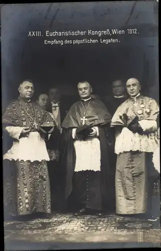 Foto Ak Wien 1 Innere Altstadt, XXIII. Eucharistischer Kongress 1912, Empfang des päpstlichen Legate