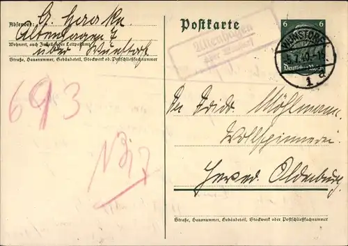 Ak Landpoststempel Altenhagen über Wunstorf