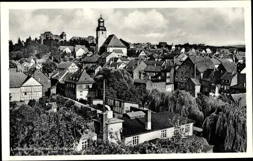 Ak Simmern im Hunsrück, Teilansicht vom Ort, Kirche