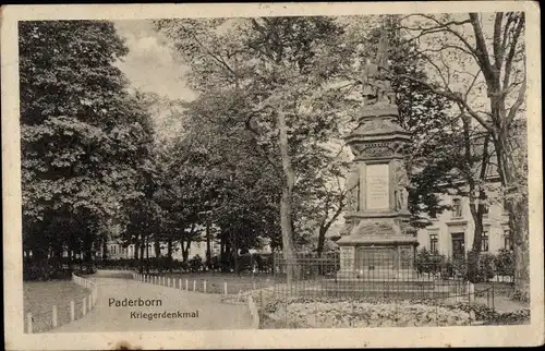 Ak Paderborn in Westfalen, Kriegerdenkmal