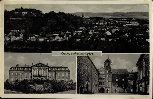 Ak Burgscheidungen Laucha an der Unstrut, Panorama, Schloss, Burghof