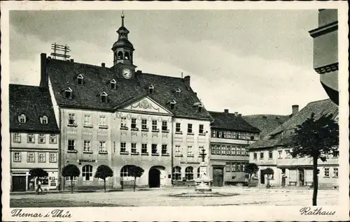 Ak Themar Thüringen, Blick auf das Rathaus, Ratskeller, Sparkasse