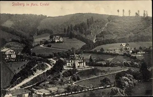 Ak Stolberg Harz, Pension, Villen im Tyratal, Straße