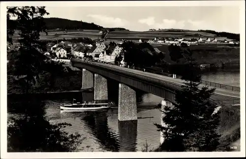 Ak Ebersdorf Saalburg, Dampfer unter Saalburger Brücke