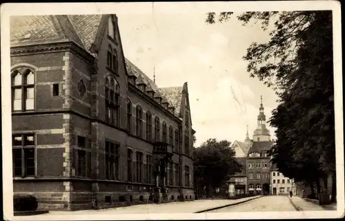 Ak Lutherstadt Eisleben, Post mit St. Andreaskirche
