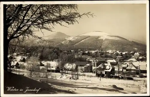 Ak Jonsdorf in Sachsen, Zittauer Gebirge, Ort m. d. Buchberg u. d. Lausche