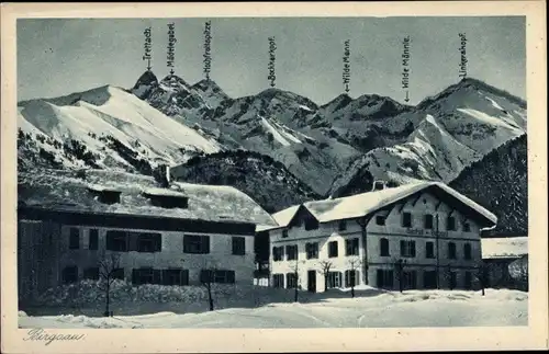 Ak Birgsau Oberstdorf im Oberallgäu, Gasthof Pension, Winter