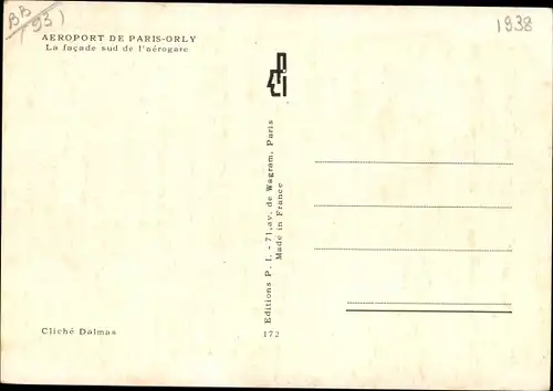 Ak Orly Val de Marne, Aéroport de Paris Orly, la facade sud de l'aérogare