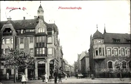 Ak Zwickau in Sachsen, Plauensche Straße