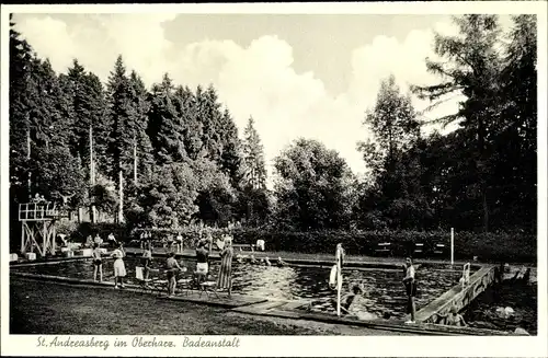 Ak Sankt Andreasberg Braunlage im Oberharz, Badeanstalt