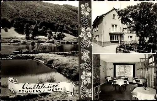 Ak Pommern an der Mosel, Restaurant Aalklause, Landschaft