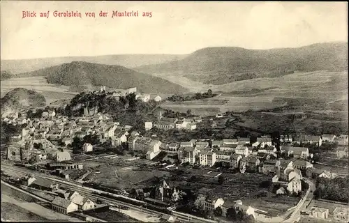 Ak Gerolstein in der Eifel Rheinland Pfalz, blick von der Muntelei auf die Stadt, Stengel 38347