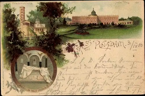 Litho Potsdam in Brandenburg, Friedenskirche, Neues Palais, Mausoleum