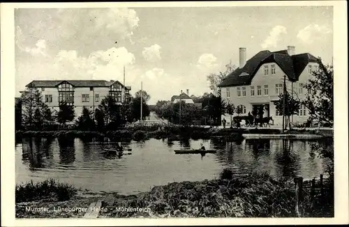 Ak Munster im Heidekreis, Mühlenteich