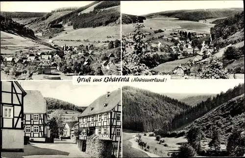 Ak Bödefeld Schmallenberg im Sauerland, Ort mit Umgebung, Landschaft, Dorfpartie