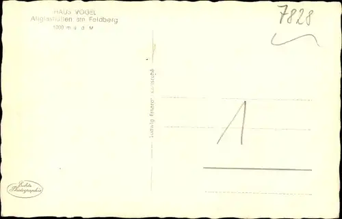 Ak Altglashütten Feldberg im Schwarzwald, Haus Vogel