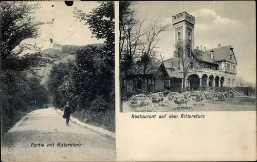 Ak Koblenz am Rhein, Restaurant auf dem Rittersturz