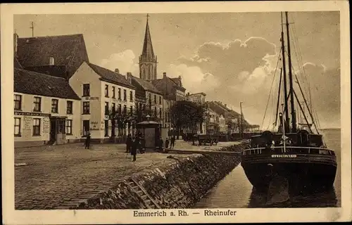 Ak Emmerich am Niederrhein, Rheinufer, Anlegestelle